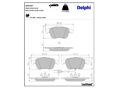 LP2206 Delphi Гальмівні колодки до дисків