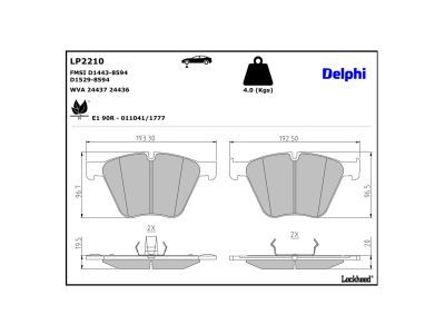 LP2210 Delphi Гальмівні колодки до дисків
