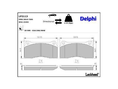 LP2213 Delphi Гальмівні колодки до дисків