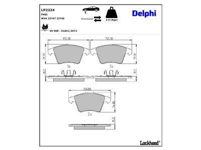 LP2224 Delphi Гальмівні колодки до дисків