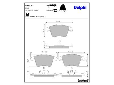LP2225 Delphi Гальмівні колодки до дисків