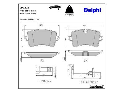 LP2226 Delphi Гальмівні колодки до дисків (з болтами)