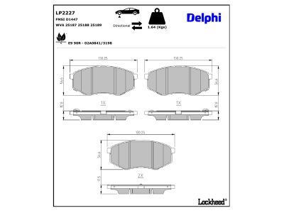 LP2227 Delphi Гальмівні колодки до дисків