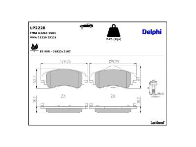LP2228 Delphi Гальмівні колодки до дисків (з болтами)