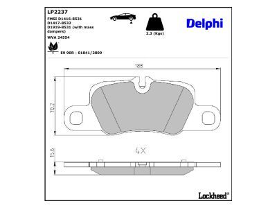 LP2237 Delphi Гальмівні колодки до дисків