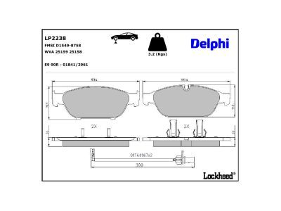 LP2238 Delphi Гальмівні колодки до дисків