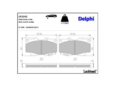LP2242 Delphi Гальмівні колодки до дисків