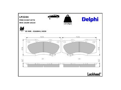 LP2244 Delphi Гальмівні колодки до дисків