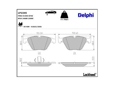 LP2245 Delphi Гальмівні колодки до дисків