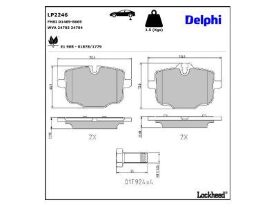LP2246 Delphi Гальмівні колодки до дисків (з болтами)