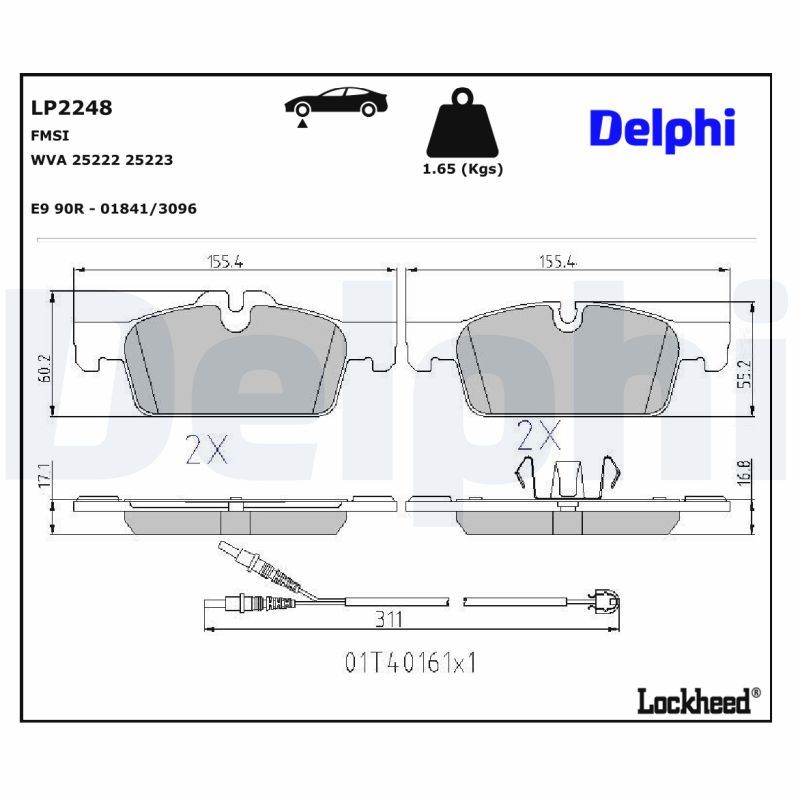 LP2248 Delphi Гальмівні колодки до дисків