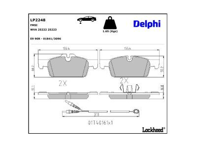 LP2248 Delphi Гальмівні колодки до дисків