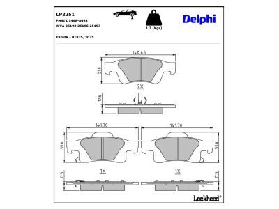 LP2251 Delphi Гальмівні колодки до дисків