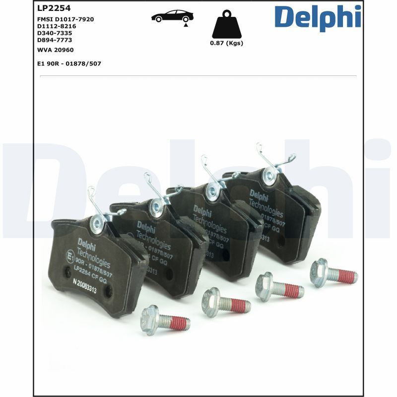LP2254 Delphi Гальмівні колодки до дисків (з болтами)