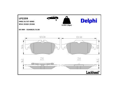 LP2259 Delphi Гальмівні колодки до дисків (з болтами)