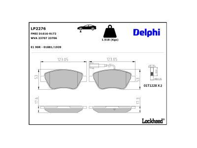 LP2276 Delphi Гальмівні колодки до дисків (з болтами)