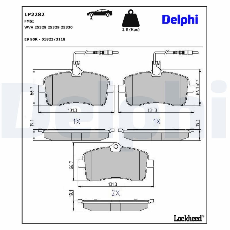 LP2282 Delphi Гальмівні колодки до дисків