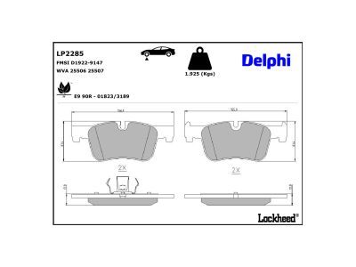 LP2285 Delphi Гальмівні колодки до дисків