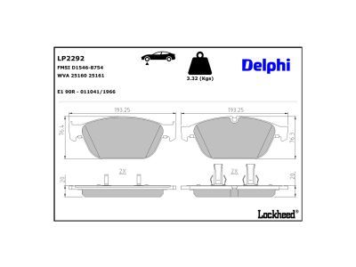 LP2292 Delphi Гальмівні колодки до дисків