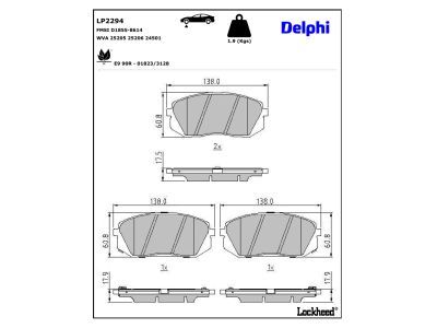 LP2294 Delphi Гальмівні колодки до дисків