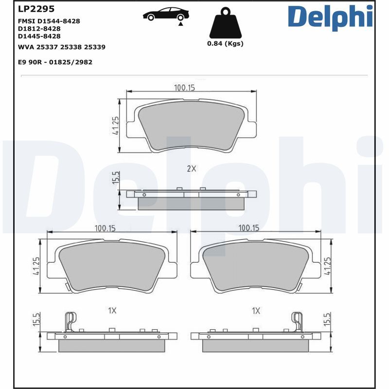 LP2295 Delphi Гальмівні колодки до дисків