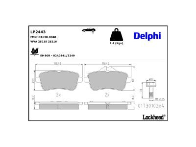 LP2443 Delphi Гальмівні колодки до дисків (з болтами)
