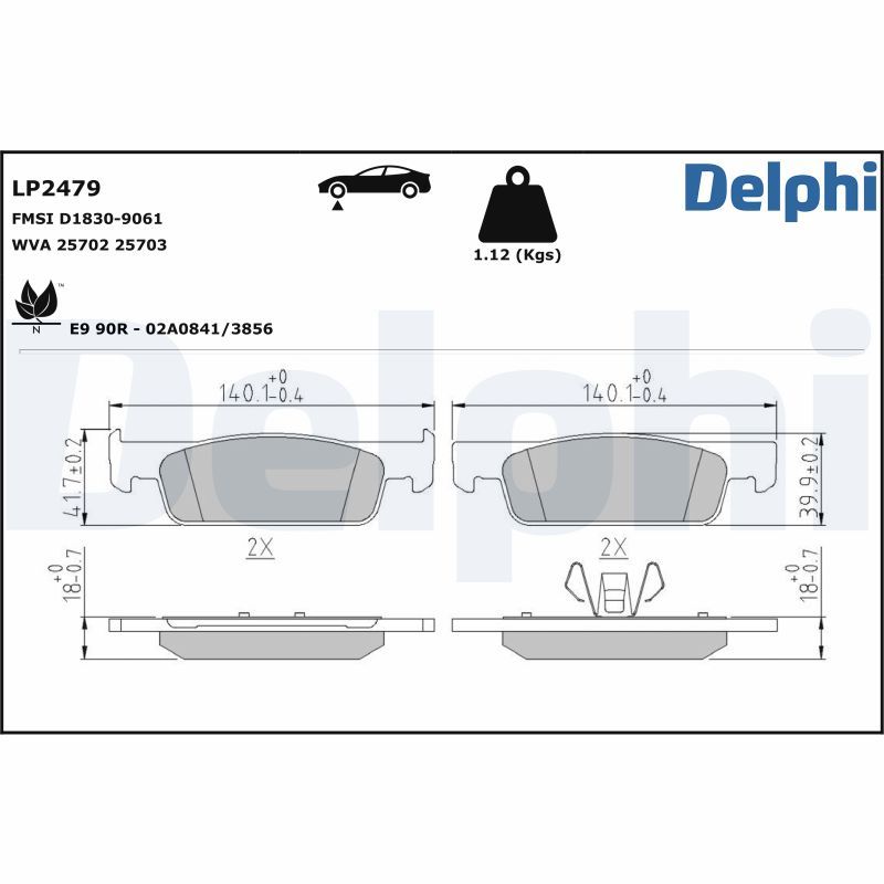 LP2479 Delphi Гальмівні колодки до дисків