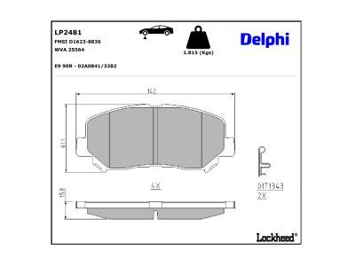 LP2481 Delphi Гальмівні колодки до дисків