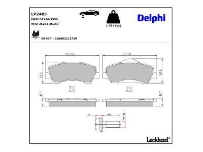 LP2485 Delphi Колодки гальмівні (передні) Citroen C4 Cactus 14-/C-Elysee/Peugeot 301 12-/308 II 13-