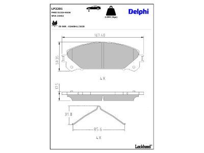 LP2486 Delphi Гальмівні колодки до дисків (з болтами)