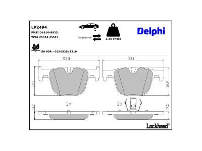 LP2494 Delphi Гальмівні колодки до дисків