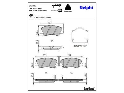 LP2497 Delphi Колодки гальмівні (передні) Hyundai Accent IV 10-/ i20 14-/Solaris 17-/Kia Rio III 11-