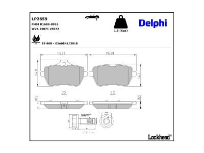 LP2659 Delphi Гальмівні колодки до дисків (з болтами)