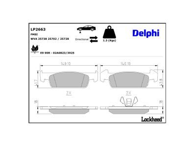 LP2663 Delphi Колодки гальмівні (передні) Dacia Logan II/Sandero II 12-/Renault Logan 11-/Sandero 13