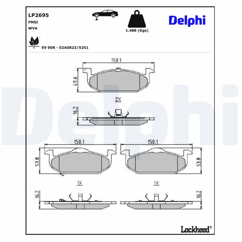 LP2695 Delphi Гальмівні колодки до дисків