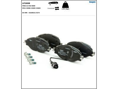LP2698 Delphi Колодки гальмівні (передні) VW Caddy IV/Golf VII/Passat B8/Skoda Octavia (з датчиком)