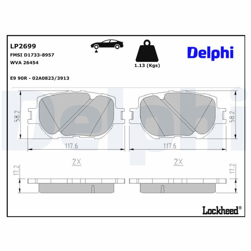 LP2699 Delphi Гальмівні колодки до дисків