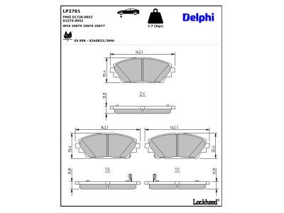 LP2701 Delphi Колодки гальмівні (передні) Mazda 3 13-/CX-3 15-