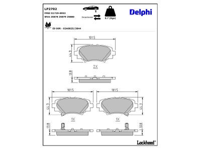 LP2702 Delphi Колодки гальмівні (задні) Mazda 3 III 13-