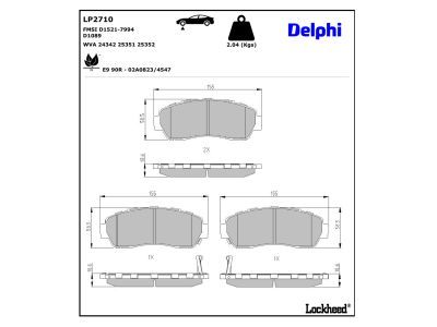 LP2710 Delphi Гальмівні колодки до дисків