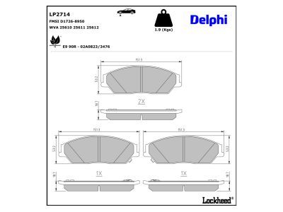 LP2714 Delphi Гальмівні колодки до дисків