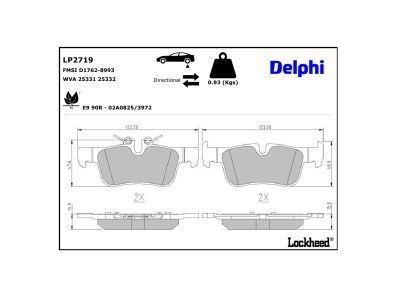 LP2719 Delphi Гальмівні колодки до дисків