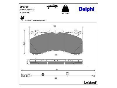 LP2760 Delphi Гальмівні колодки до дисків