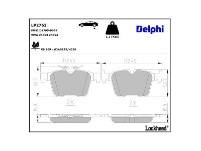 LP2763 Delphi Гальмівні колодки до дисків