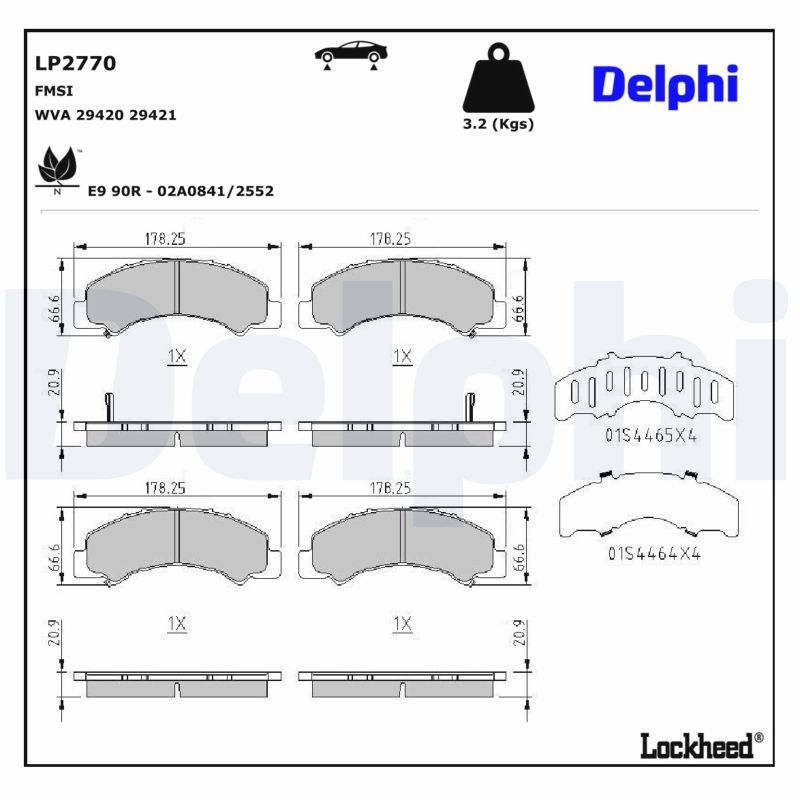 LP2770 Delphi Гальмівні колодки до дисків