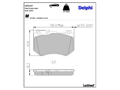 LP3137 Delphi Гальмівні колодки до дисків