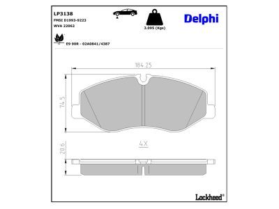 LP3138 Delphi Гальмівні колодки до дисків