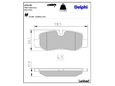 LP3139 Delphi Колодки гальмівні (задні) MB Vito (W447) 14-