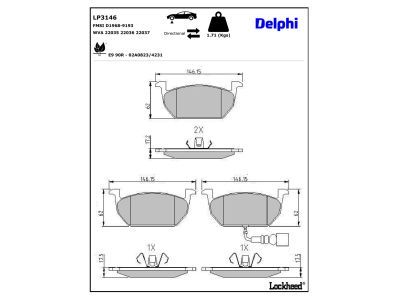 LP3146 Delphi Гальмівні колодки до дисків