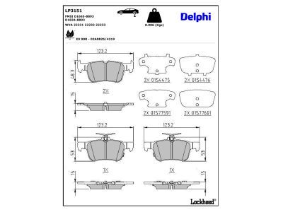 LP3151 Delphi Колодки гальмівні (задні) Ford Mondeo/S-Max 14-/Kuga 19-